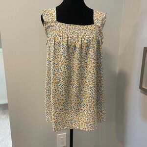 Staccato Floral Blouse With Flutter Sleeves Smocked Neckline & Back Tie NWT!